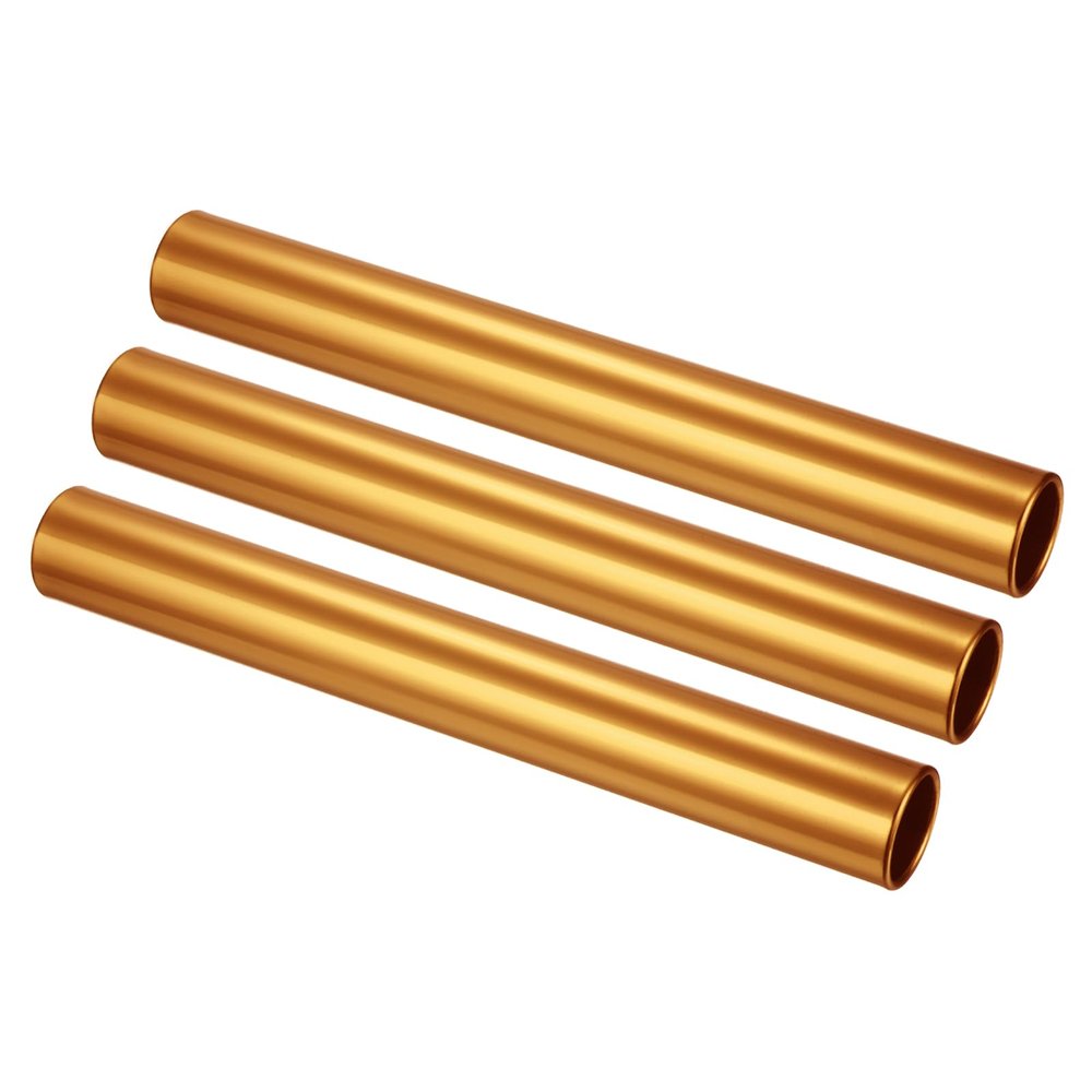 PATIKIL Relay Track Baton, 3 Pack Aluminum Alloy Tube Field Running Race Stick for Outdoor Athletics Sport Game Tool, Gold
