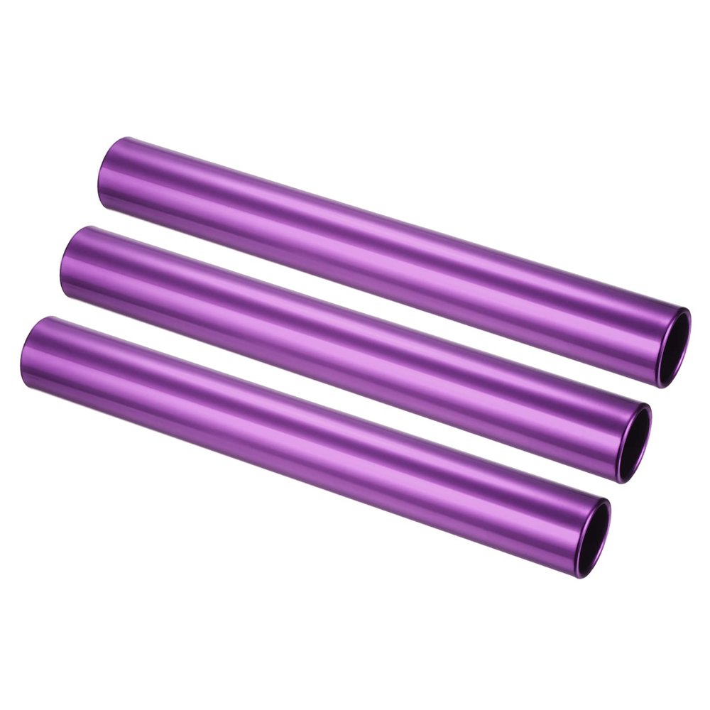 PATIKIL Relay Track Baton, 3 Pack Aluminum Alloy Tube Field Running Race Stick for Outdoor Athletics Sport Game Tool, Purple