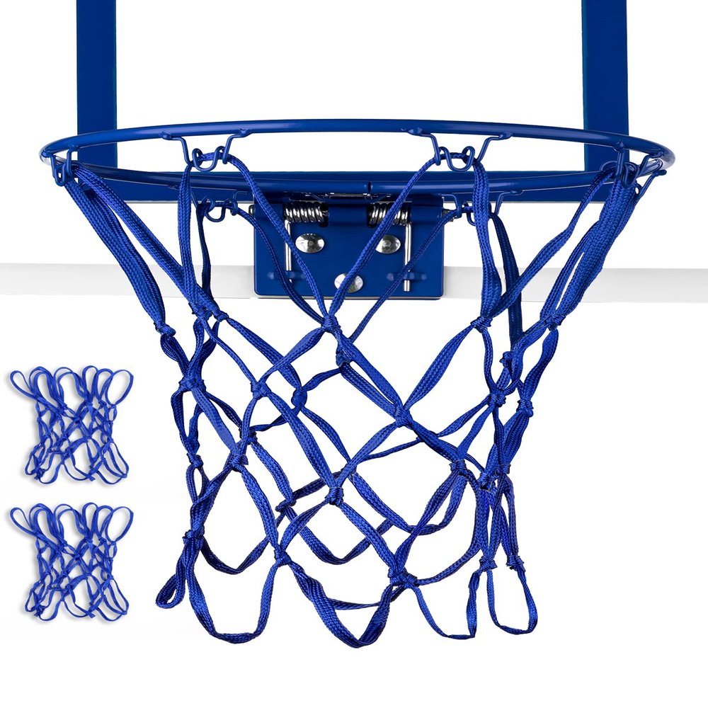 XXXYYY Mini Basketball Net Replacement 8 Loop [2 Pack], Vibrant Color, for Indoor Door/Room Walls 8"-10.25" Hoop - Blue