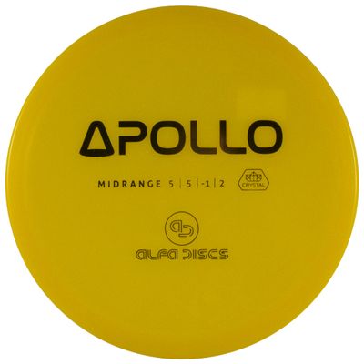 Alfa Discs Apollo in Crystal | Straight Flying Mid Range | Crystal Plastic (177-180 Grams, Yellow)