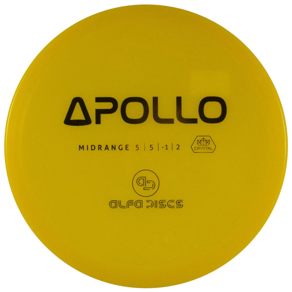 Alfa Discs Apollo in Crystal | Straight Flying Mid Range | Crystal Plastic (177-180 Grams, Yellow)