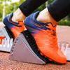 Zakey Track and Field Shoes Men Women Kids Spikes Sneakers Track Race Jumping Sneakers Girls Professional Running Nail Spikes Shoes Boys (8,OrangeBlue) view 2