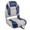 DeckMate High Back Folding Boat Seats - 2 pack - Light Gray and Blue view 1