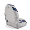 DeckMate High Back Folding Boat Seats - 2 pack - Light Gray and Blue view 2