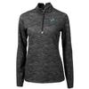 Cutter & Buck Women's Black Detroit Lions Traverse Camo Print Stretch Quarter-Zip Pullover Top view 2