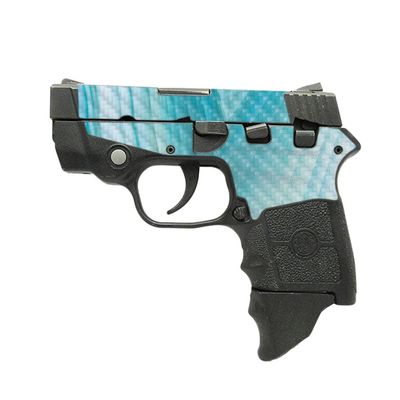 MightySkins Carbon Fiber Skin Compatible with Smith & Wesson M&P Bodyguard 380 (Green or No Laser) - Aquamarine Quartz | Durable Textured Carbon Fiber Finish | Easy to Apply | Made in The USA