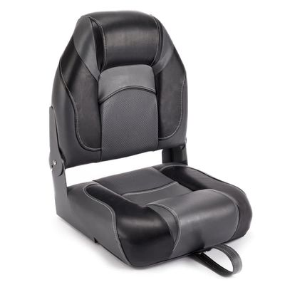 DeckMate High Back Folding Boat Seats - 2 pack - Charcoal and Black