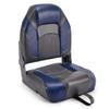DeckMate High Back Folding Boat Seats - 2 pack - Charcoal and Blue view 2
