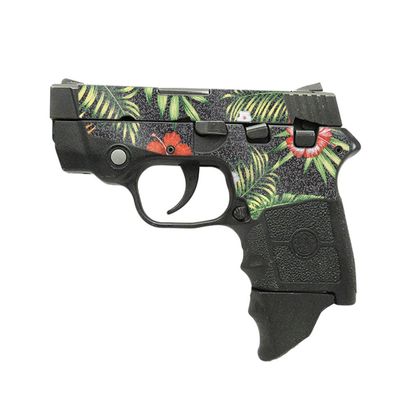 MightySkins Glossy Glitter Skin Compatible with Smith & Wesson M&P Bodyguard 380 (Green or No Laser) - Dark Hibiscus | Protective, Durable High-Gloss Glitter Finish | Easy to Apply | Made in The USA