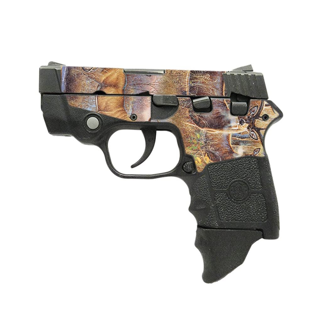 MightySkins Glossy Glitter Skin Compatible with Smith & Wesson M&P Bodyguard 380 (Green or No Laser) - Deer Pattern | Protective, Durable High-Gloss Glitter Finish | Easy to Apply | Made in The USA