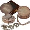 Personalized Engraved Brass Pocket Portable Compass Gifts for Men, Him, Son, Husband, Grandson, Boys | Engravable Antique Magnetic Compasses for Graduation, Baptism, Confirmation with Wooden Box view 3