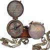 Personalized Engraved Brass Pocket Portable Compass Gifts for Men, Him, Son, Husband, Grandson, Boys | Engravable Antique Magnetic Compasses for Graduation, Baptism, Confirmation with Wooden Box view 4