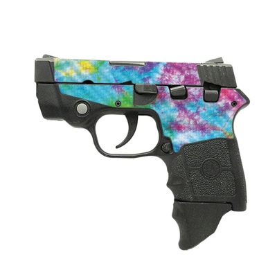 MightySkins Carbon Fiber Skin Compatible with Smith & Wesson M&P Bodyguard 380 (Green or No Laser) - Tie Dye Splatter | Durable Textured Carbon Fiber Finish | Easy to Apply | Made in The USA