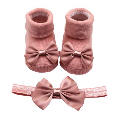 Ikevan Running Shoes for Children Children Kids Socks Soft Bottom Toddler Shoes Socks Bowkot (Watermelon Red, 6 Months)
