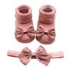 Ikevan Running Shoes for Children Children Kids Socks Soft Bottom Toddler Shoes Socks Bowkot (Watermelon Red, 6 Months) view 1