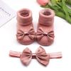 Ikevan Running Shoes for Children Children Kids Socks Soft Bottom Toddler Shoes Socks Bowkot (Watermelon Red, 6 Months) view 2