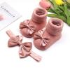 Ikevan Running Shoes for Children Children Kids Socks Soft Bottom Toddler Shoes Socks Bowkot (Watermelon Red, 6 Months) view 4