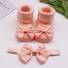Ikevan Running Shoes for Children Children Kids Socks Soft Bottom Toddler Shoes Socks Bowkot Princess Socks (Orange, 0 Months) view 2