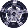 Huskey Parts Company Golf Cart 8" Wheel Covers Hub Caps Chrome Black Compatible with EZGO Club Car Yamaha Stock Rims view 3