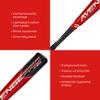 Axe Bat 2023 Avenge Pro Hybrid (-10, 2-5/8") USA Baseball Bat, 3-Piece Hybrid, Red/Black (28" / 18 oz.) view 4