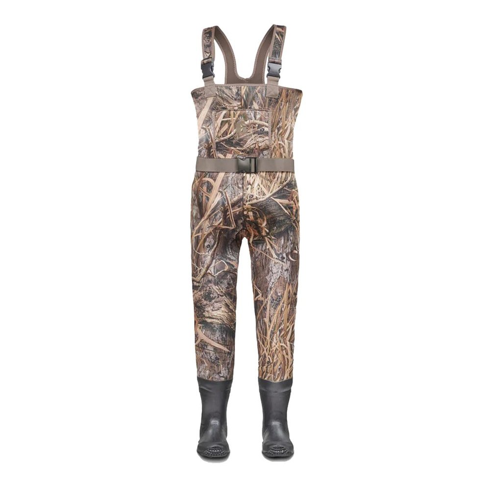 Gator Waders Youth Neoprene Waders| Fishing Offroading Hunting All-Terrain Comfortable Chest Waders for Kids with Rubber Boots, Mossy Oak Habitat, Size 4/5