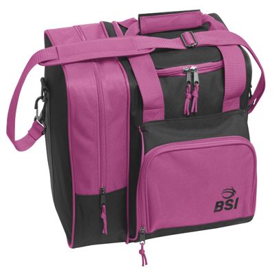 Deluxe Single Bowling Ball Bag with Separate Shoe Compartment that Holds up to Size 15 Shoes. Pink