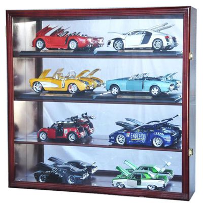 1/18 Scale Diecast Model Car Display Case Cabinet (Cherry)