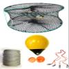 KUFA Sports Foldable Prawn Trap (Stretched Mesh Size:1-1/8") with 400' Rope, Yellow Float, Plastic Vented Bait Cage & Harness Combo (PRN58+PAQH38Y) view 1