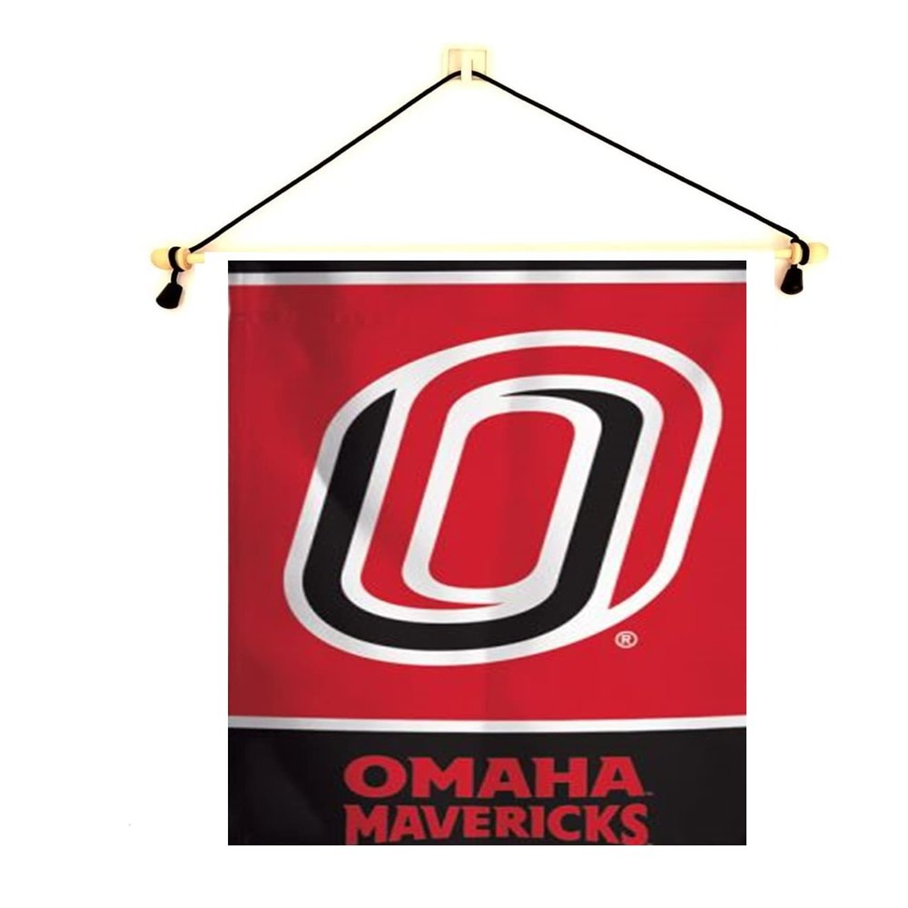 Nebraska Omaha Garden Flag With Banner Pole, 12.5 x 18 inch Flag with 15 inch Banner Pole and Cord, Licensed by Wincraft