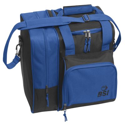 Deluxe Single Bowling Ball Bag with Separate Shoe Compartment that Holds up to Size 15 Shoes. Blue