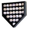 30 Baseball Ball Display Case Cabinet - Home Plate Shaped (Black) view 1