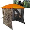 AUSCAMOTEK 3W See Through Pop Up Ground Blind Hub Style 3-Panels Blinds with Removable Orange Blaze Top for Duck Waterfowl Hunting view 1