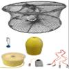 KUFA Sports Foldable Prawn Trap (Stretched Mesh Size:1-3/4") with 400' Rope, Yellow Float, Plastic Vented Bait Cage & Harness Combo (PRN59+PBPH3) view 1