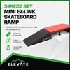 Elevate Outdoor EZ-Link Setup Skateboard Ramp 3-Piece Set with 3 Setup Options for Manual Tricks & Flips for Scooters & BMX Bikes, Orange view 2