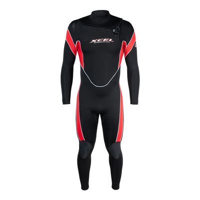 XCEL Mens Infiniti Solution 3/2mm Full Wetsuit - Black/Red | Small Tall