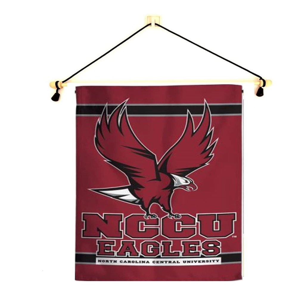 North Carolina Central Garden Flag With Banner Pole, 12.5 x 18 inch Flag with 15 inch Banner Pole and Cord, Licensed by Wincraft