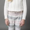 Hope & Henry Girls' Pleated Flannel Dress Short, 3, Gray and Rose Plaid view 4