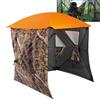 AUSCAMOTEK 3W See Through Pop Up Ground Blind Hub Style 3-Panels Blinds with Removable Orange Blaze Top for Deer Hunting view 1