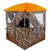 AUSCAMOTEK 3W See Through Pop Up Ground Blind Hub Style 3-Panels Blinds with Removable Orange Blaze Top for Deer Hunting view 2