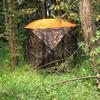AUSCAMOTEK 3W See Through Pop Up Ground Blind Hub Style 3-Panels Blinds with Removable Orange Blaze Top for Deer Hunting view 4