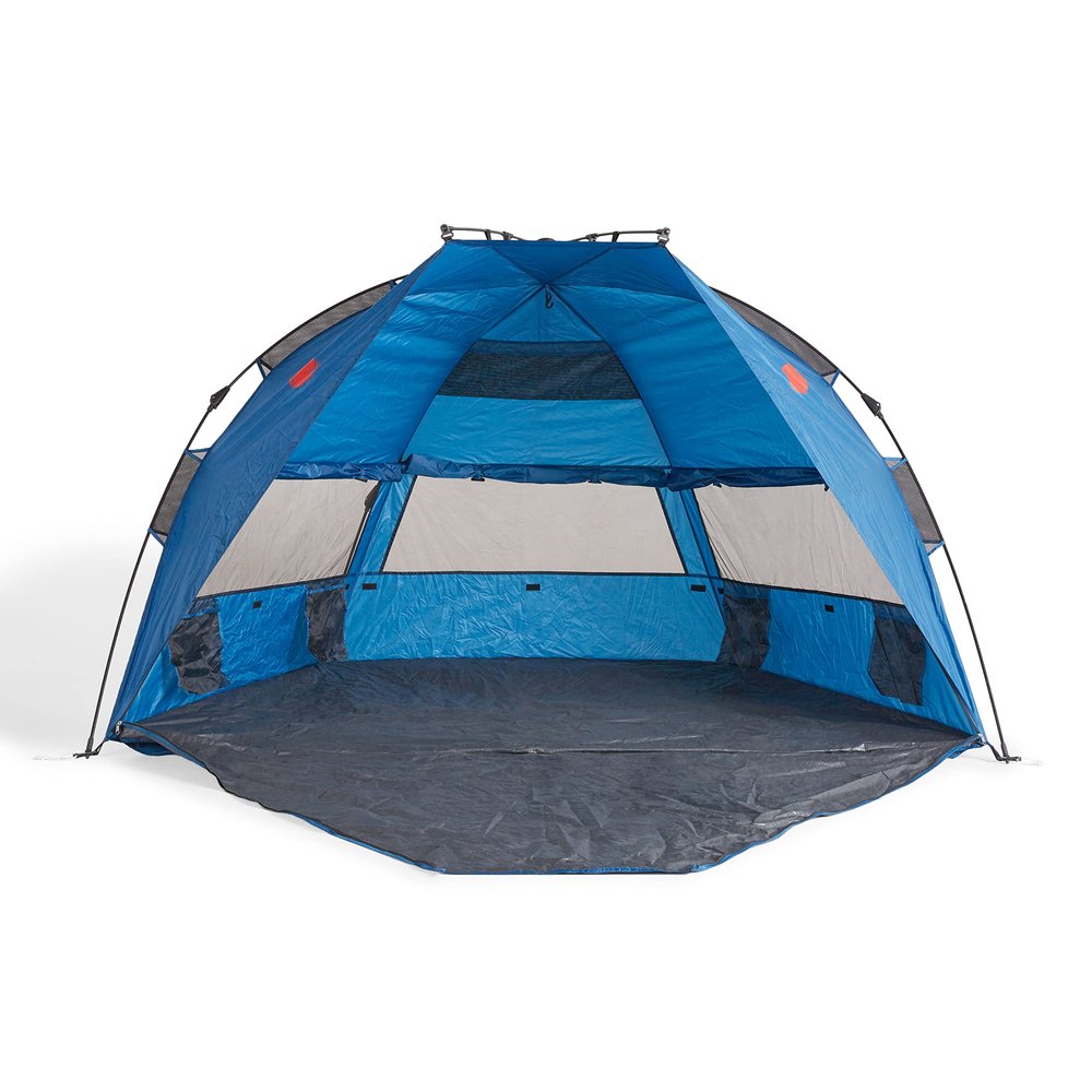 OMNICORE DESIGNS InstaShade XL 4 Person Pop Up Easy Set UP Beach Tent - Blue