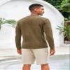Mens Henley Shirts Vintage V Neck Long Sleeve Shirts Cotton Casual Button Down Washed T Shirts for Men Coffee view 3