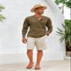 Mens Henley Shirts Vintage V Neck Long Sleeve Shirts Cotton Casual Button Down Washed T Shirts for Men Coffee view 4