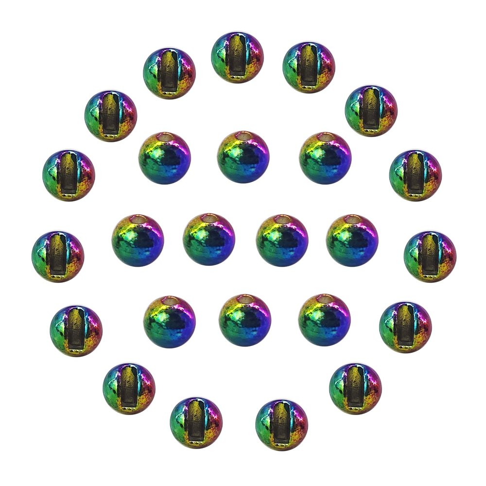 EUPHENG 25 PC Slotted Tungsten Beads Fly Tying Beads Head for Nymph Fishing Materials 12 Colors / 5 Sizes