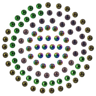 EUPHENG 100 PC Slotted Tungsten Beads Fly Tying Beads Head for Nymph Fishing Materials 12 Colors / 5 Sizes