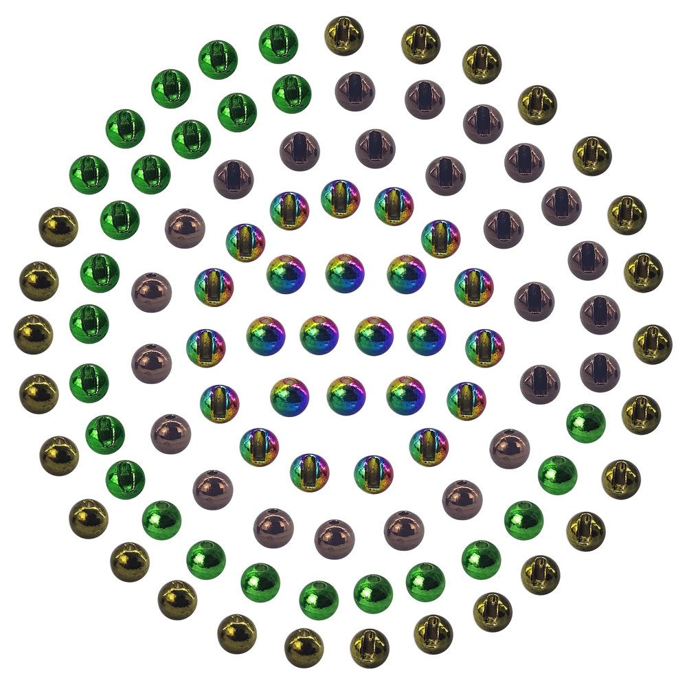 EUPHENG 100 PC Slotted Tungsten Beads Fly Tying Beads Head for Nymph Fishing Materials 12 Colors / 5 Sizes