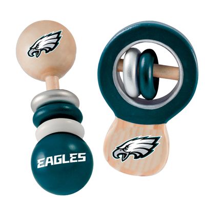 Baby Fanatic Wood Rattle Set - Official NFL Buffalo Bills Baby Toy, BPA Free - for Babies