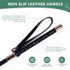 OBTANIM 18 Inch Riding Crop PU Leather Horse Whip Crop for Equestrian Horses (Style A, Gold) view 4