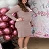 abKylie Pink Maternity Bodycon Dress - Baby Shower & Christmas - Size S view 2
