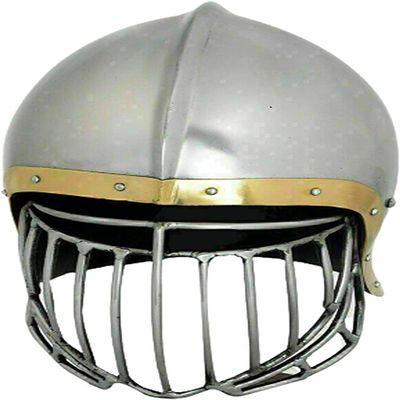 ARTIZANSTORE Medieval Sallet Helmet Armor for SCA Heavy 18 Gauge Steel Crusader Helmet Knight Armor Reenactment Halloween Costume
